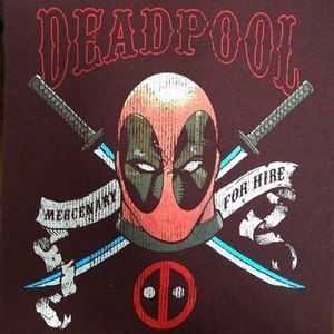 Marvel Deadpool Tshirt XXL/2XL Burgundy